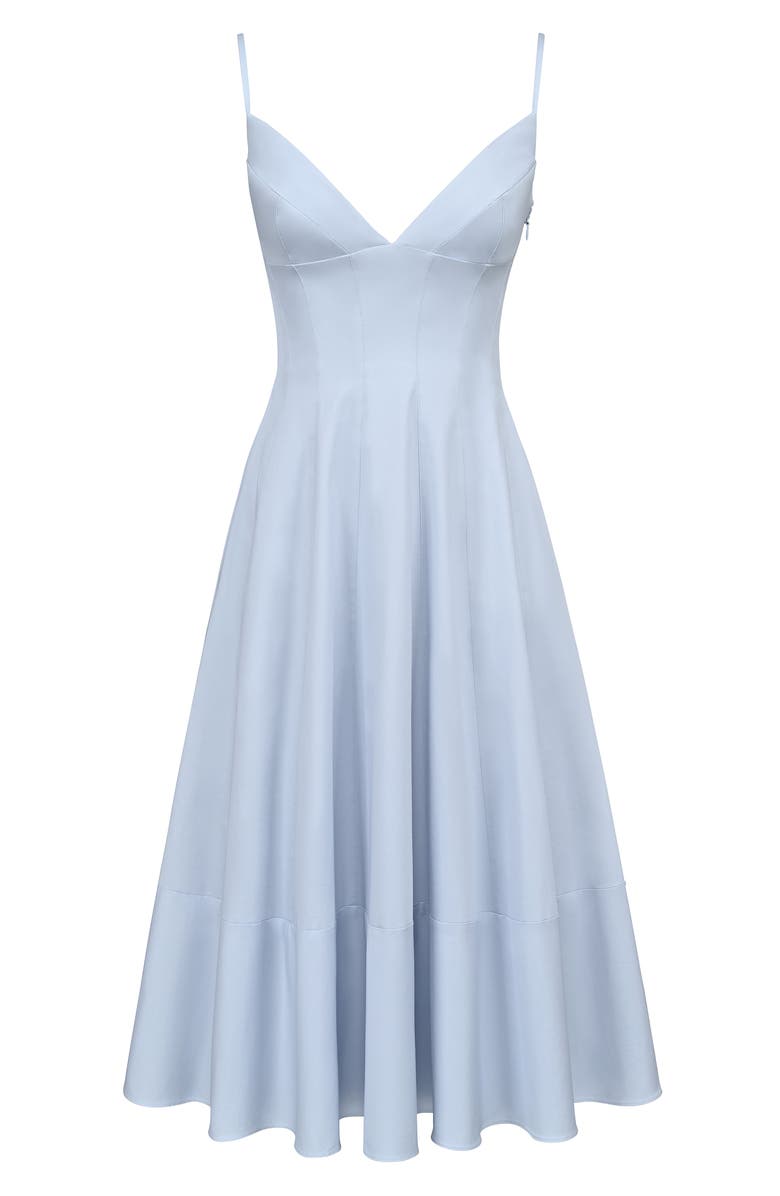 HOUSE OF CB Millie Bluebell Corset Bodice Stretch Cotton Cocktail Dress, Alternate, color, Bluebell