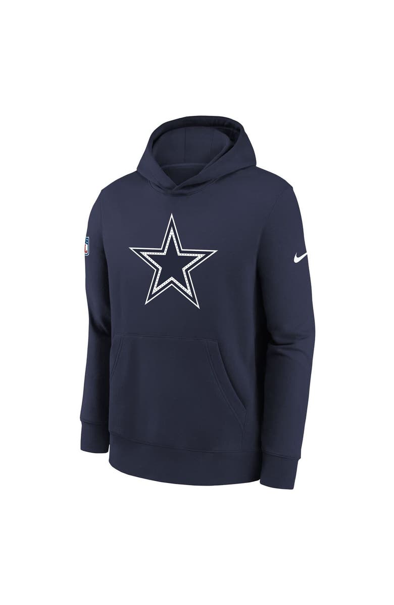 Nike Youth Nike Navy Dallas Cowboys Sideline Club Fleece Hoodie, Alternate, color, Navy