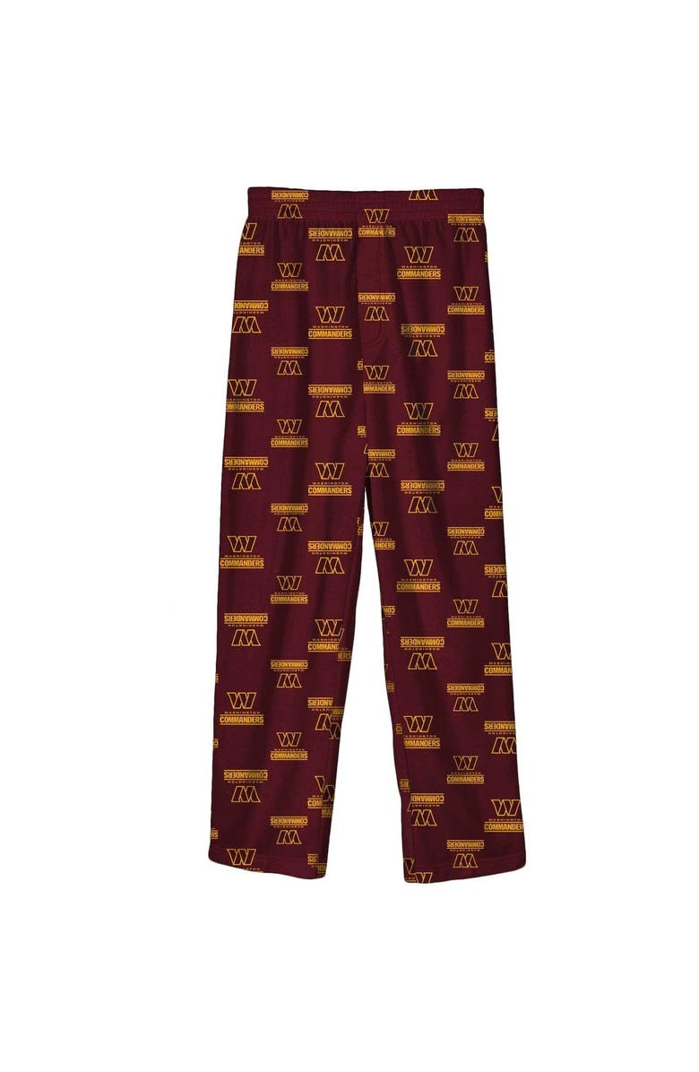 Outerstuff Youth Burgundy Washington Commanders Team-Colored Printed Pajama Pants, Main, color,