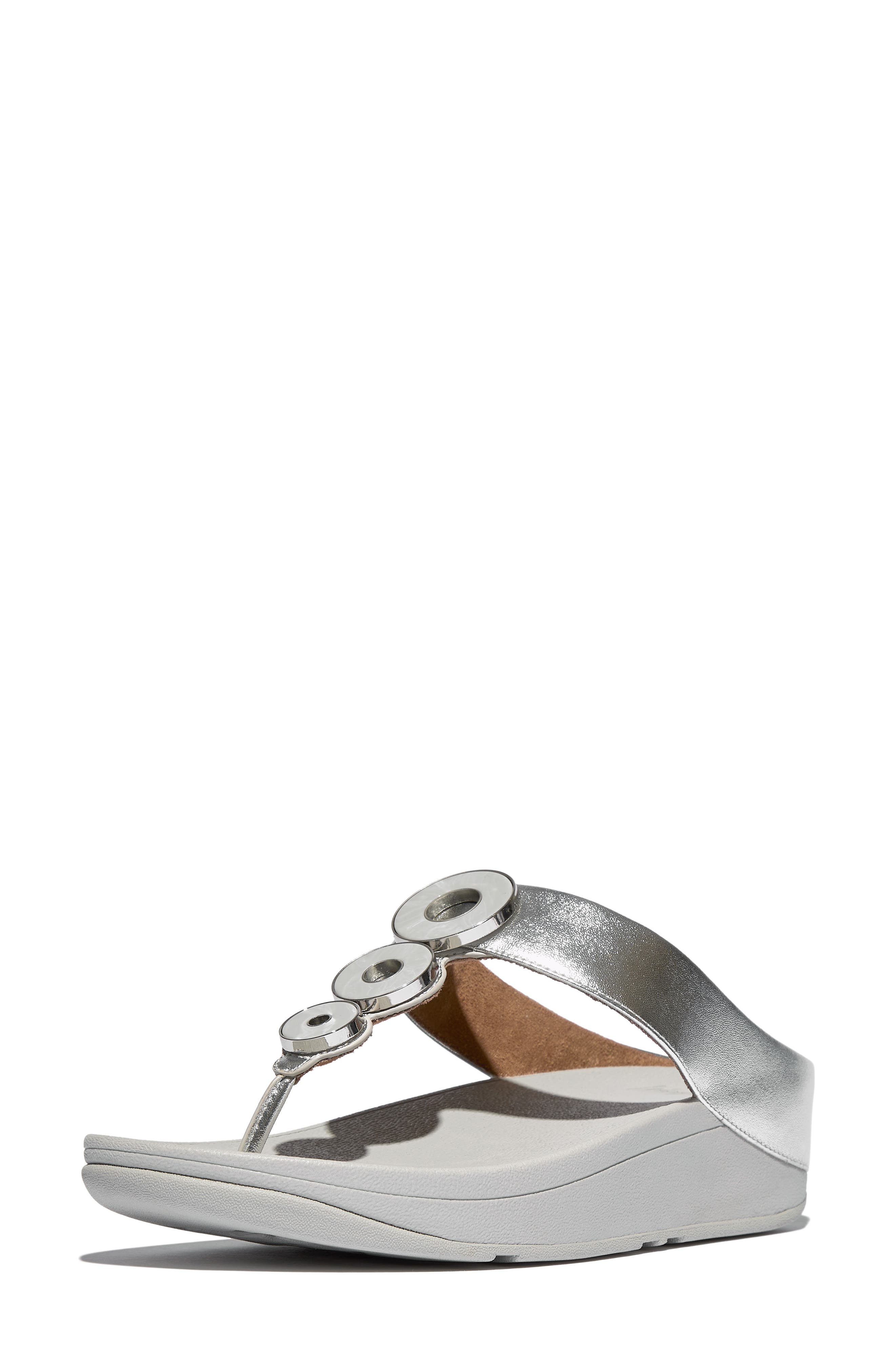 Fino Platform Wedge Flip Flop, Alternate, color, SILVER