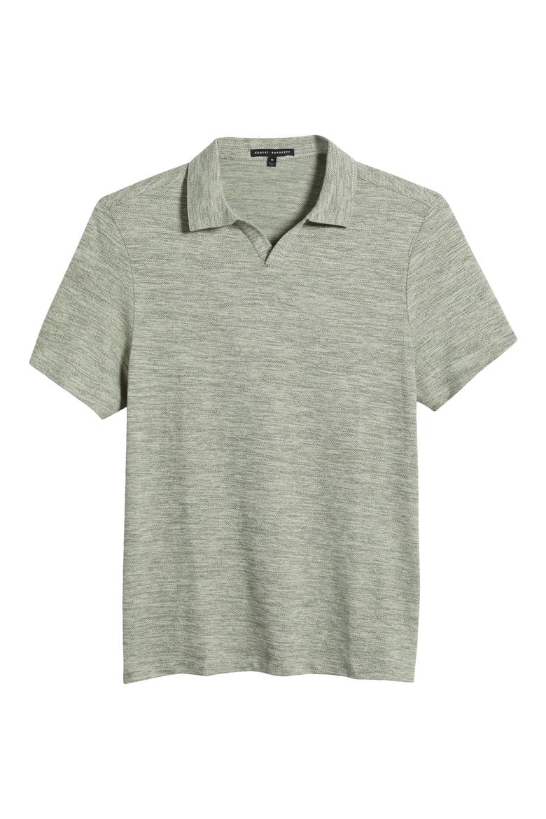 Martel Slim Fit Herringbone Jacquard Johnny Collar Polo, Alternate, color, PASTEL OLIVE
