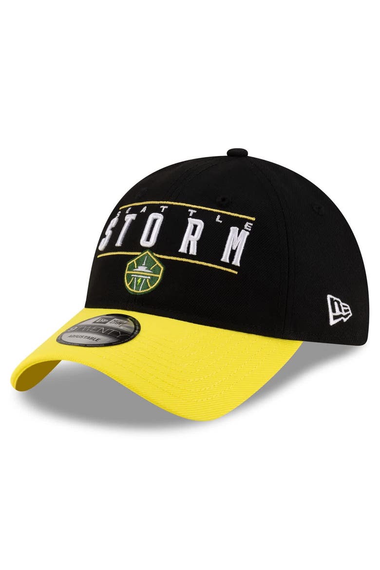 Unisex New Era Black/Yellow Seattle Storm 2025 WNBA Draft 9TWENTY Adjustable Hat, Main, color, Black