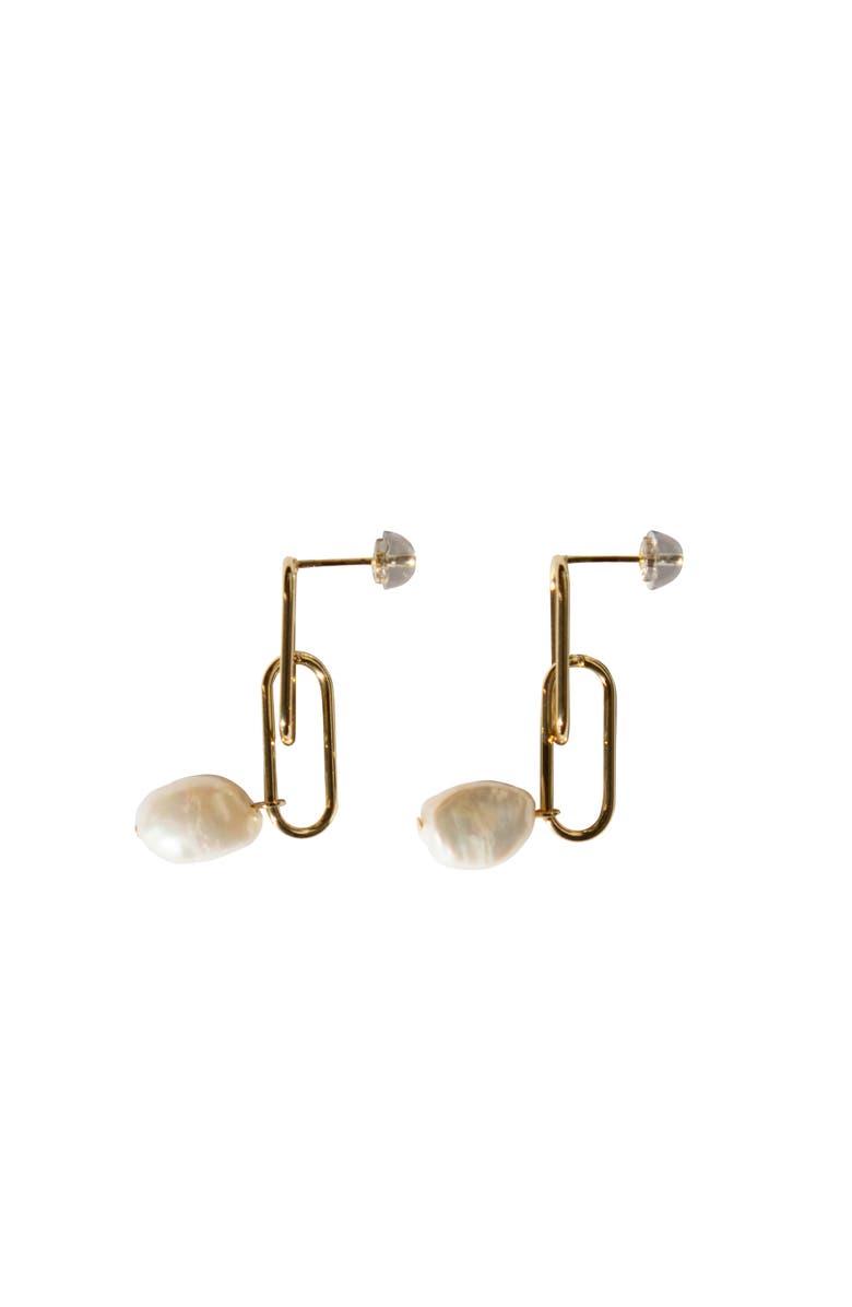 seree Carla Pearl drop earrings, Alternate, color, White