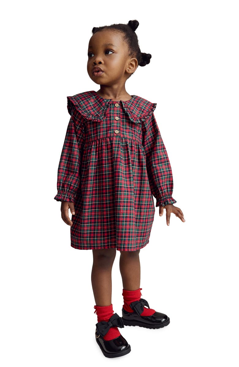 NEXT Kids' Tartan Long Sleeve Cotton Dress, Alternate, color, 