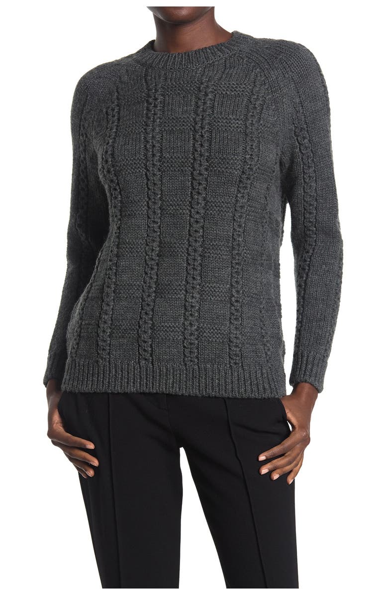 RED Valentino Cable Knit Wool Sweater, Alternate, color,