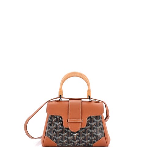 Saigon Top Handle Bag Coated Canvas with Leather Mini