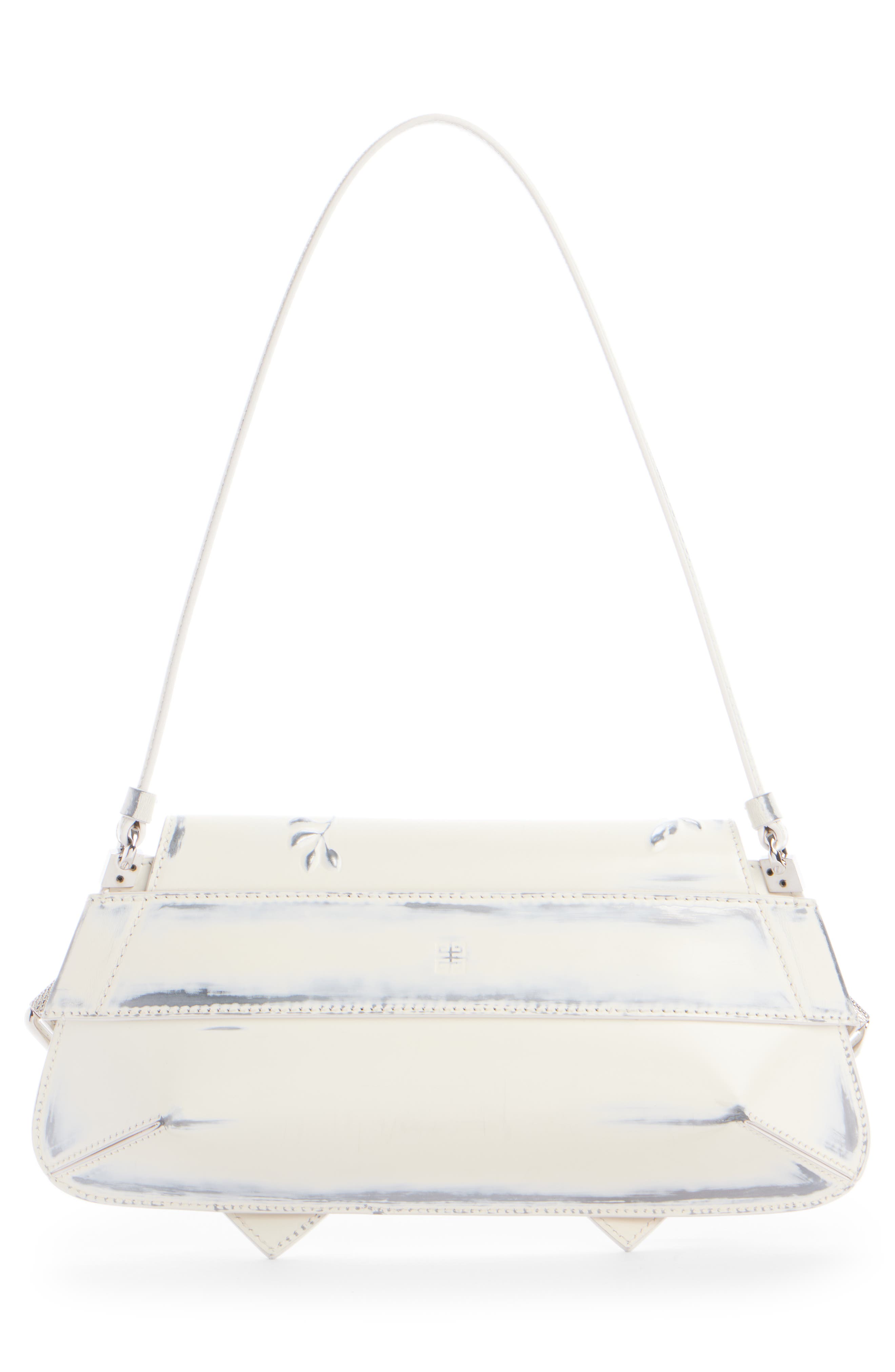 Givenchy Voyou Flowers Leather Flap Shoulder Bag, Alternate, color, 