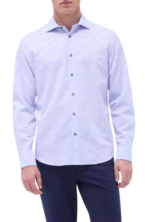 Axel Floral Jacquard Shaped Fit Button-Up Shirt