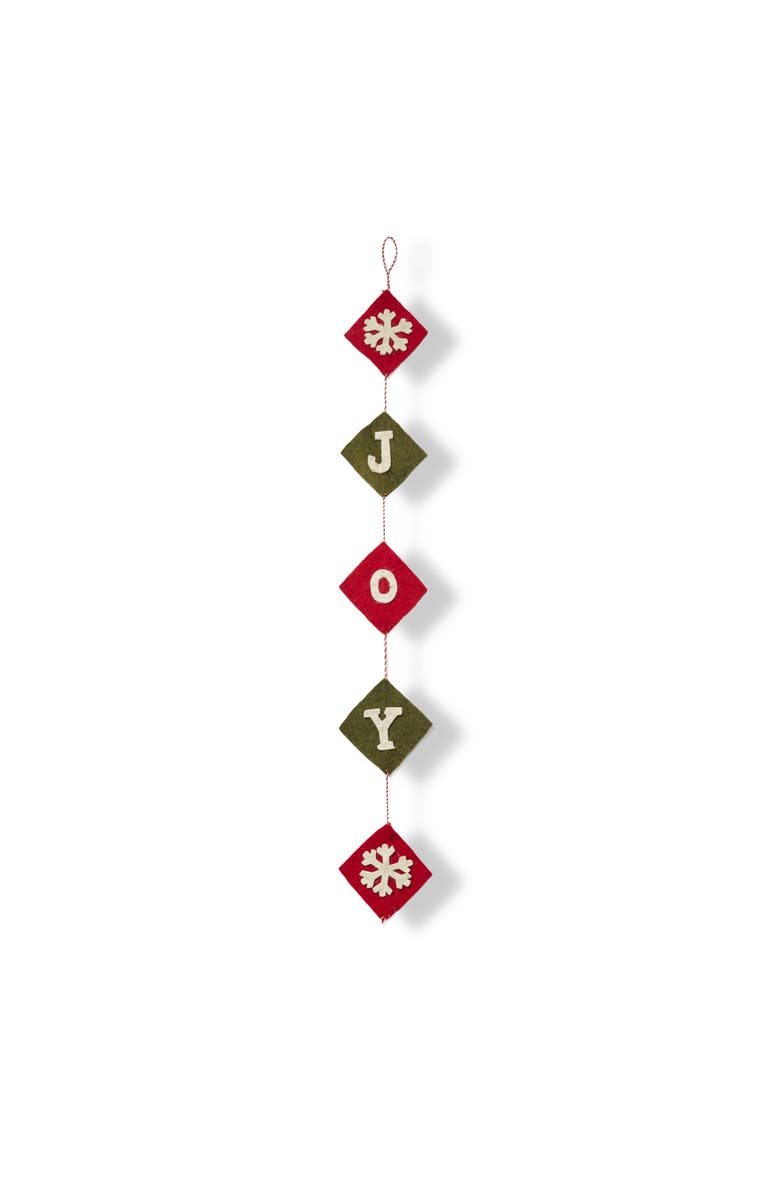 tag Joyful Multicolor Wool Hanging Decor for Holiday Cheer, Main, color, Multicolored