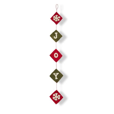 Joyful Multicolor Wool Hanging Decor for Holiday Cheer