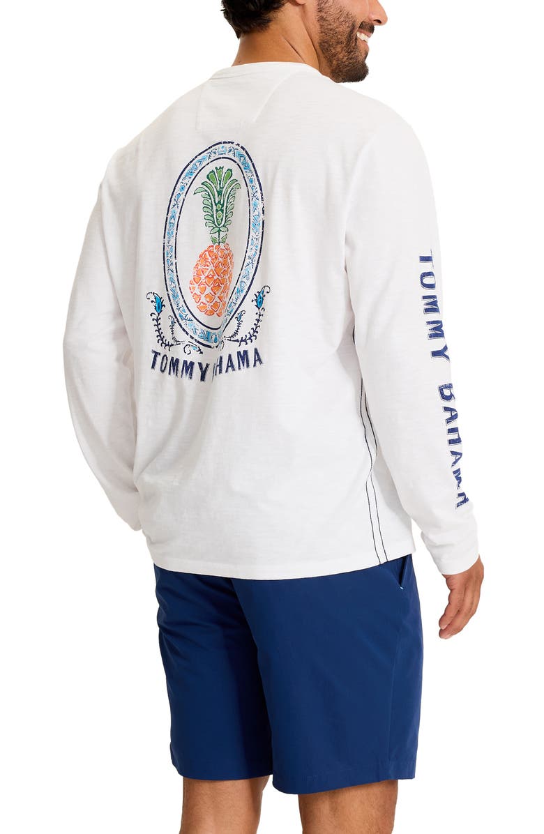 Tommy Bahama Piña Cabana Long Sleeve Lux Cotton Graphic T-Shirt, Alternate, color, White