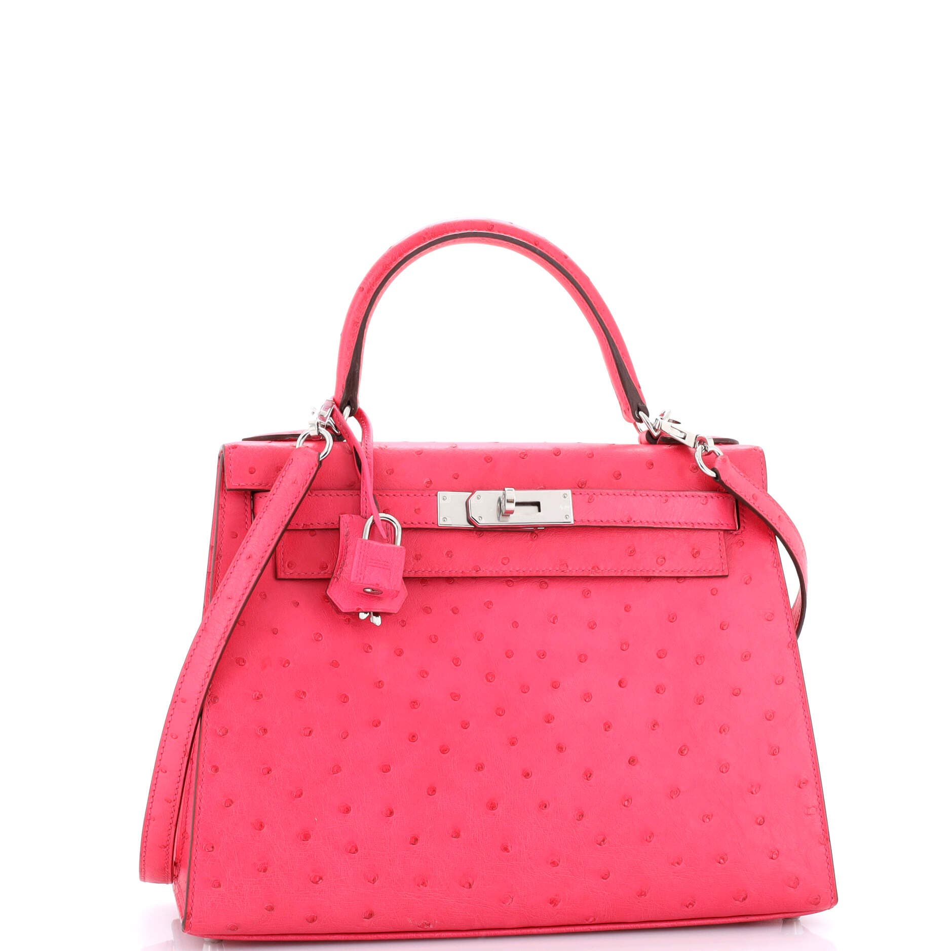Pre-Owned Hermes Kelly Handbag Pink Ostrich with Palladium Hardware 28, Alternate, color, 