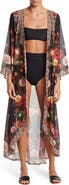 RANEES Floral Print Cover-Up Long Duster