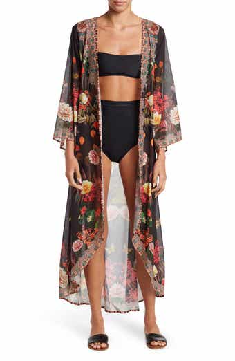 RANEES Floral Print Cover-Up Long Duster