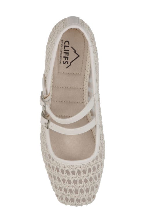 Cliffs By White Mountain Besnik Mary Jane Flat In Ecru Fabric