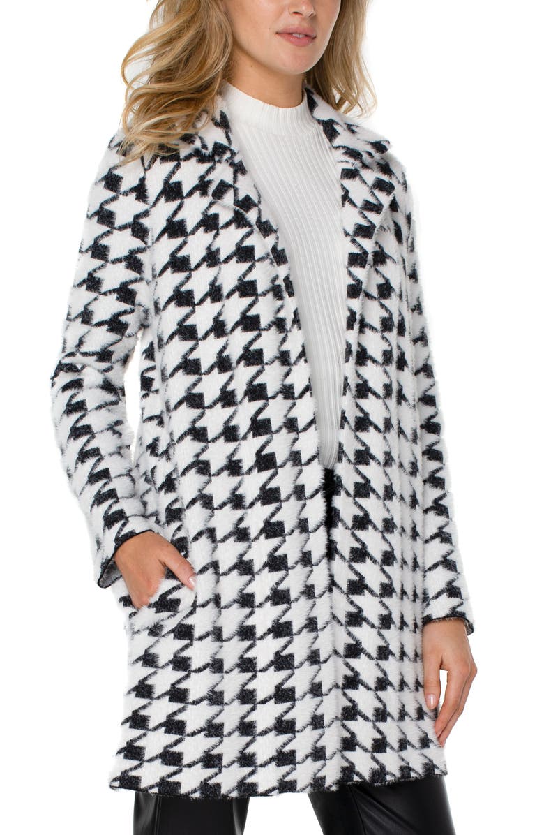 Liverpool Los Angeles Houndstooth Open Front Sweater Coat, Alternate, color,