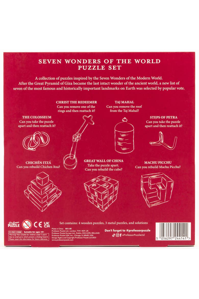 Seven Wonders of the World 3D Handheld Brainteaser Puzzle Set, Alternate, color, Multicolored