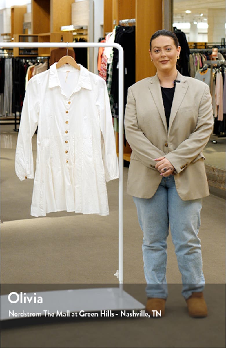 Marvelous Mia Long Sleeve Stretch Cotton Mini Shirtdress, sales video thumbnail