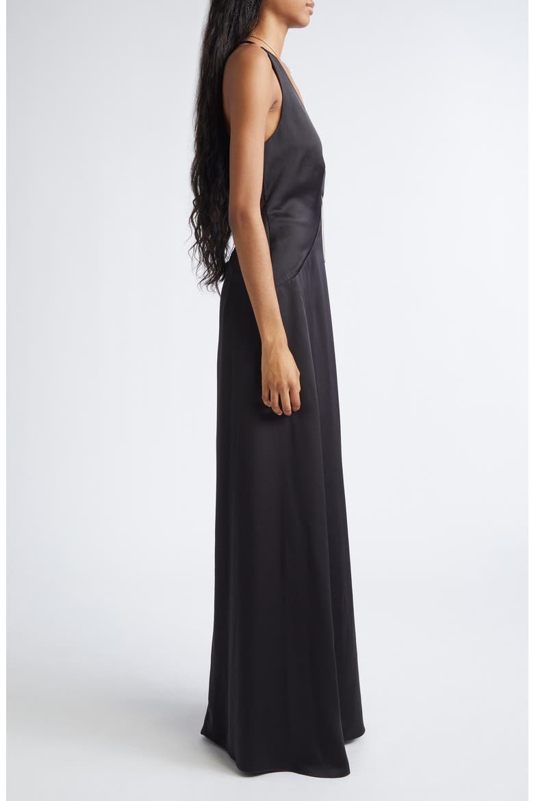 Belle Plunge Neck Gown, Alternate, color, BLACK