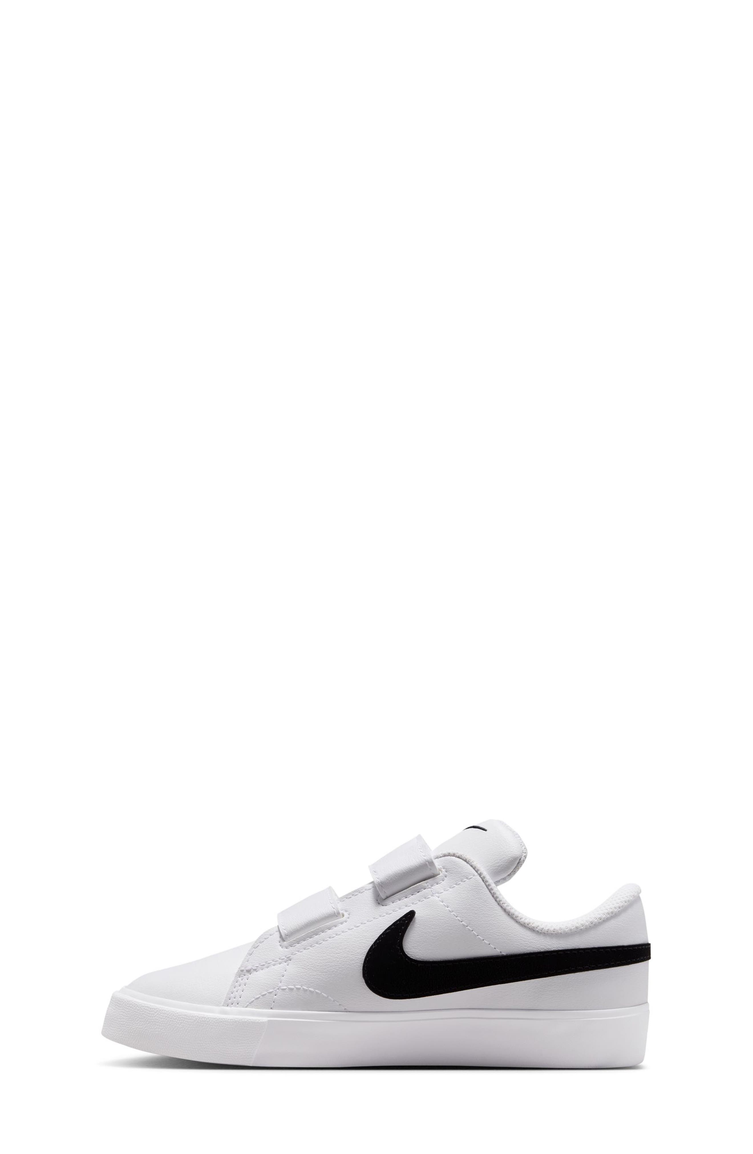 Kids' Tennis Essential Faux Leather Sneaker, Alternate, color, WHITE/ BLACK/ WHITE