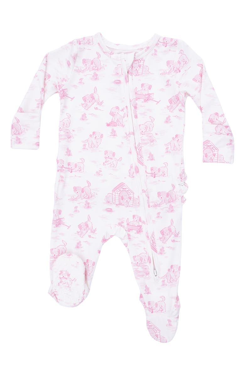 Angel Dear Puppy Two-Way Zip Ruffle Footie, Main, color, 