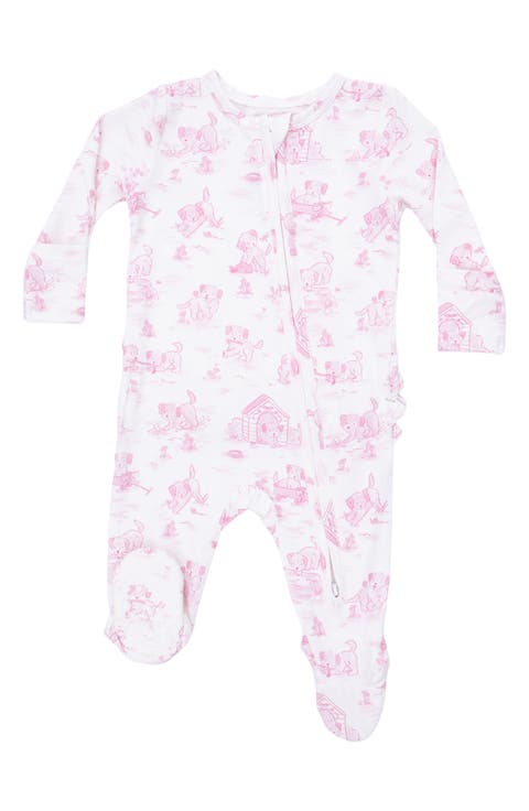 Puppy Two-Way Zip Ruffle Footie (Baby)