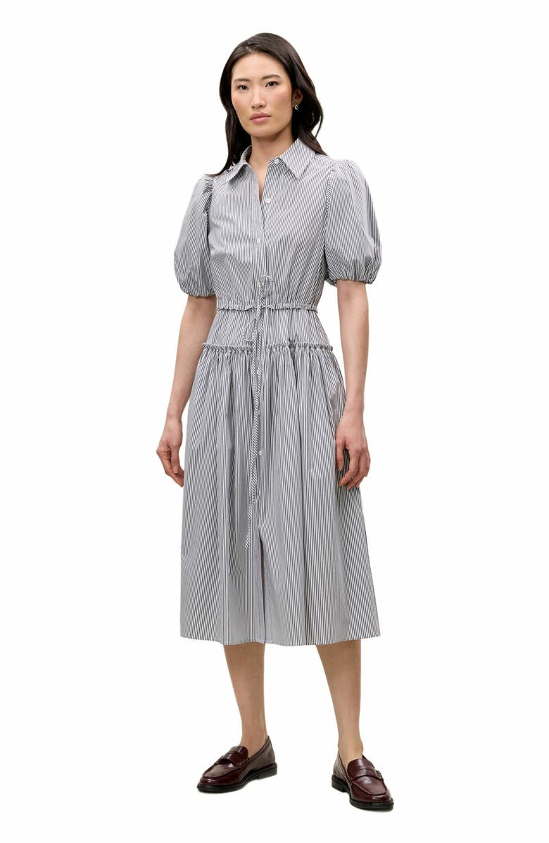 Rebecca Taylor Poplin Shirt Dress, Main, color, Blue Stripe