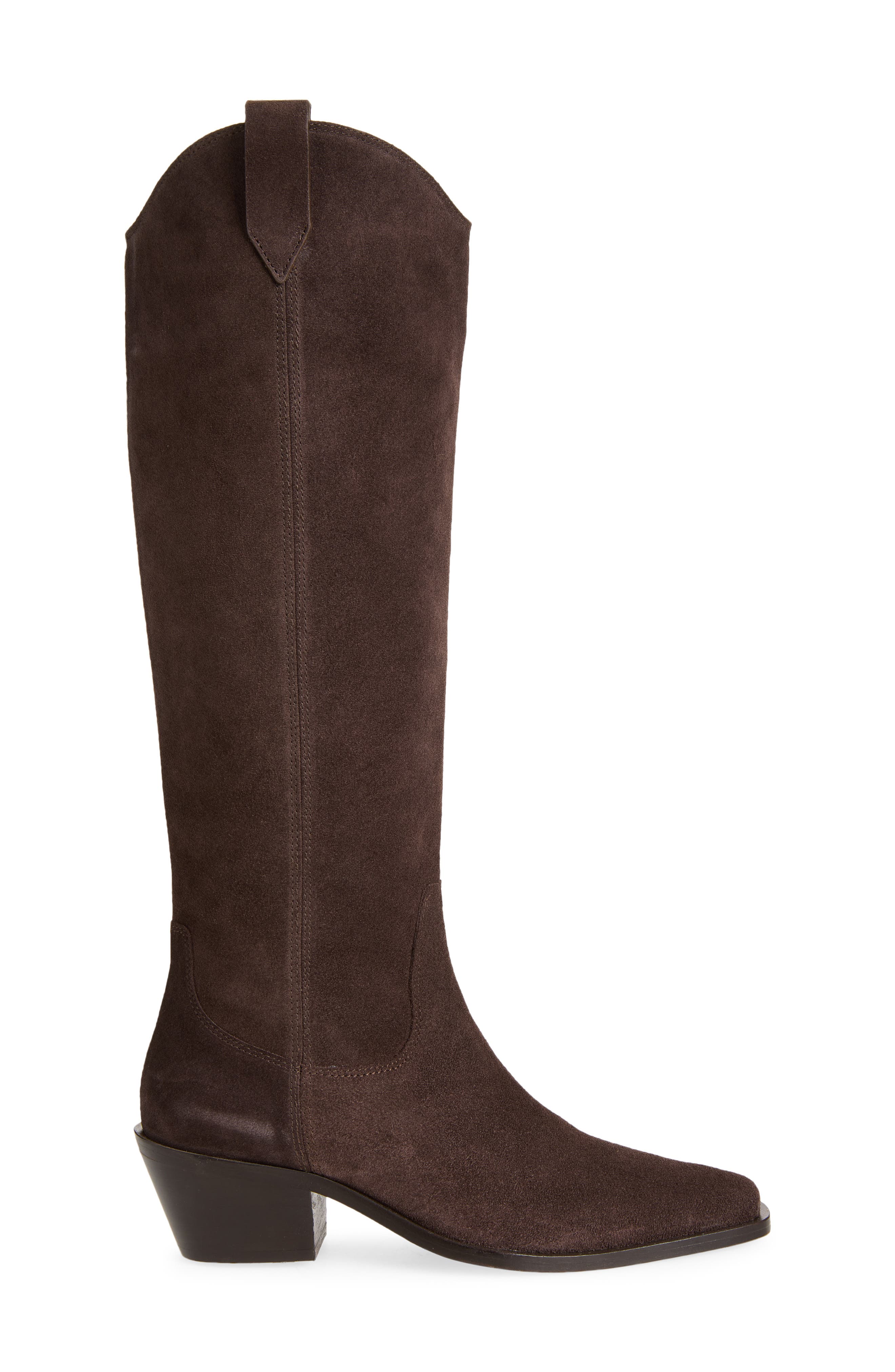 Naomi Over the Knee Western Boot, Alternate, color, DARK CHOCOLATE SUEDE