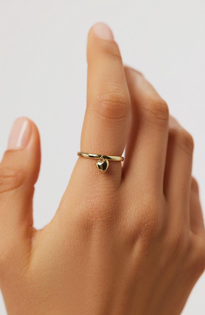 Ana Luisa Leia Heart Charm Stackable Ring, Alternate, color, Gold