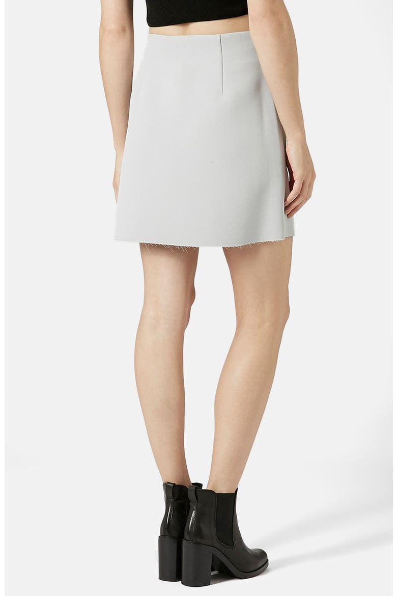 Distressed Crepe A-Line Skirt, Alternate, color, LIGHT BLUE