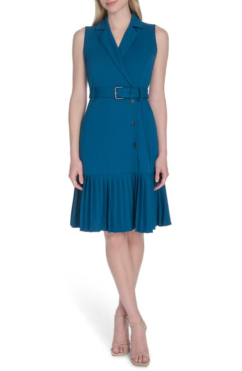 Flounce Hem Shirtdress