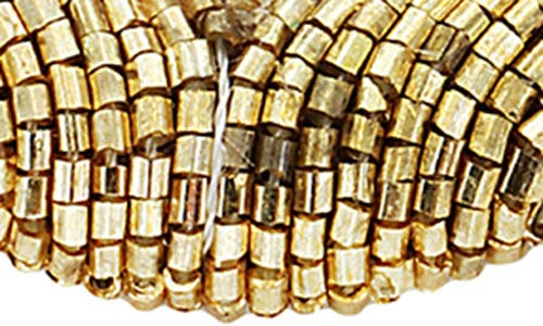 Panacea Beaded Hoop Earrings In Gold