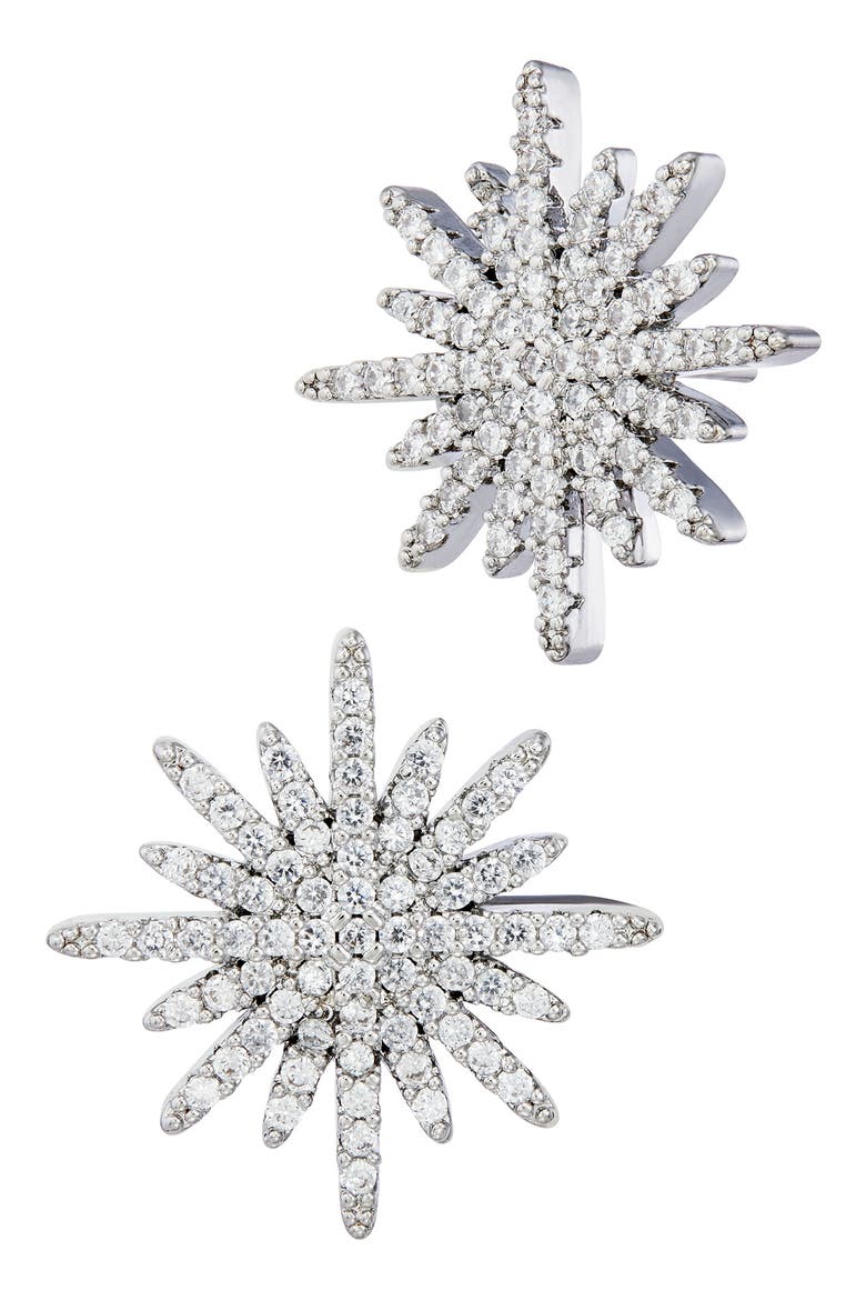 Starburst Stud Earrings, Alternate, color, WHITE