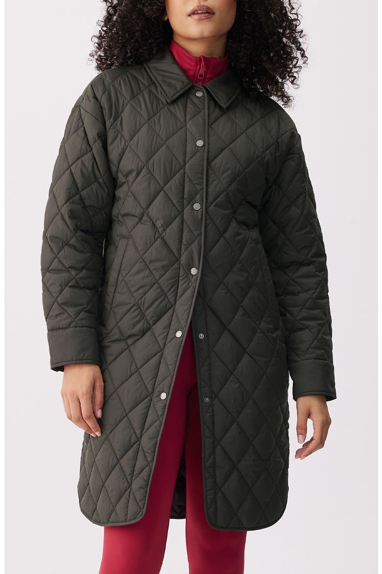 Avril Quilted Longline Shacket, Main, color, OLIVE
