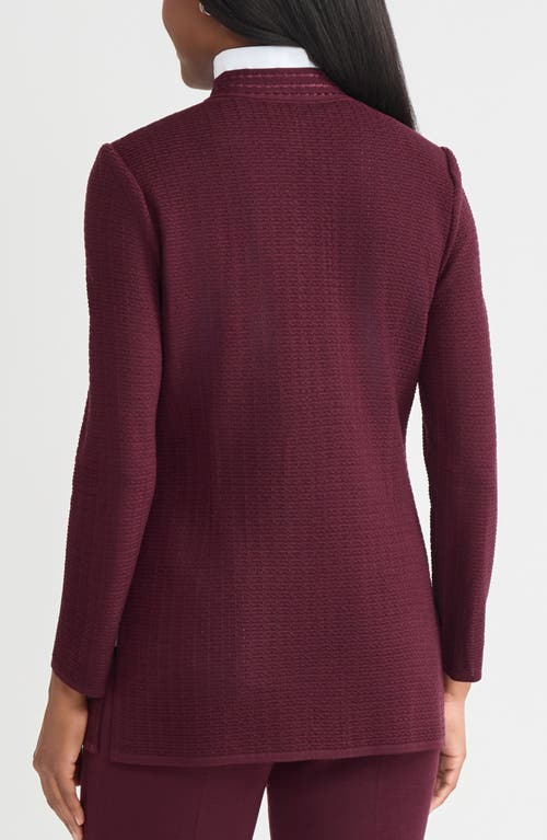Misook Chain Link Trim Knit Jacket In Red