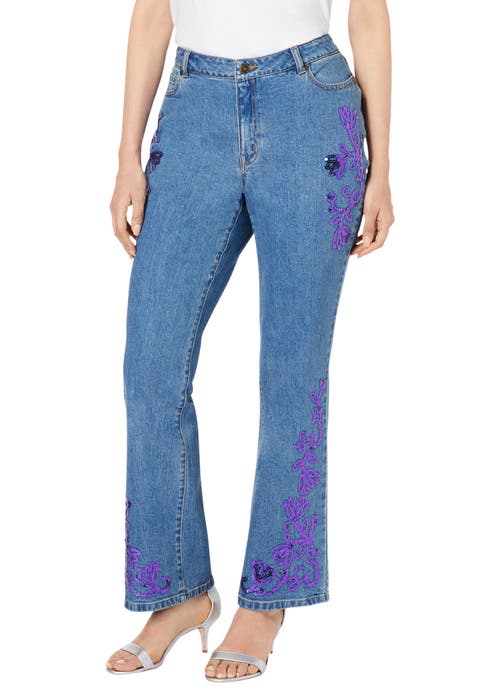 Plus Size Invisible Stretch® Iconic Sequin Embellished Bootcut Jean