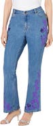 Roaman's Plus Size Invisible Stretch® Iconic Sequin Embellished Bootcut Jean