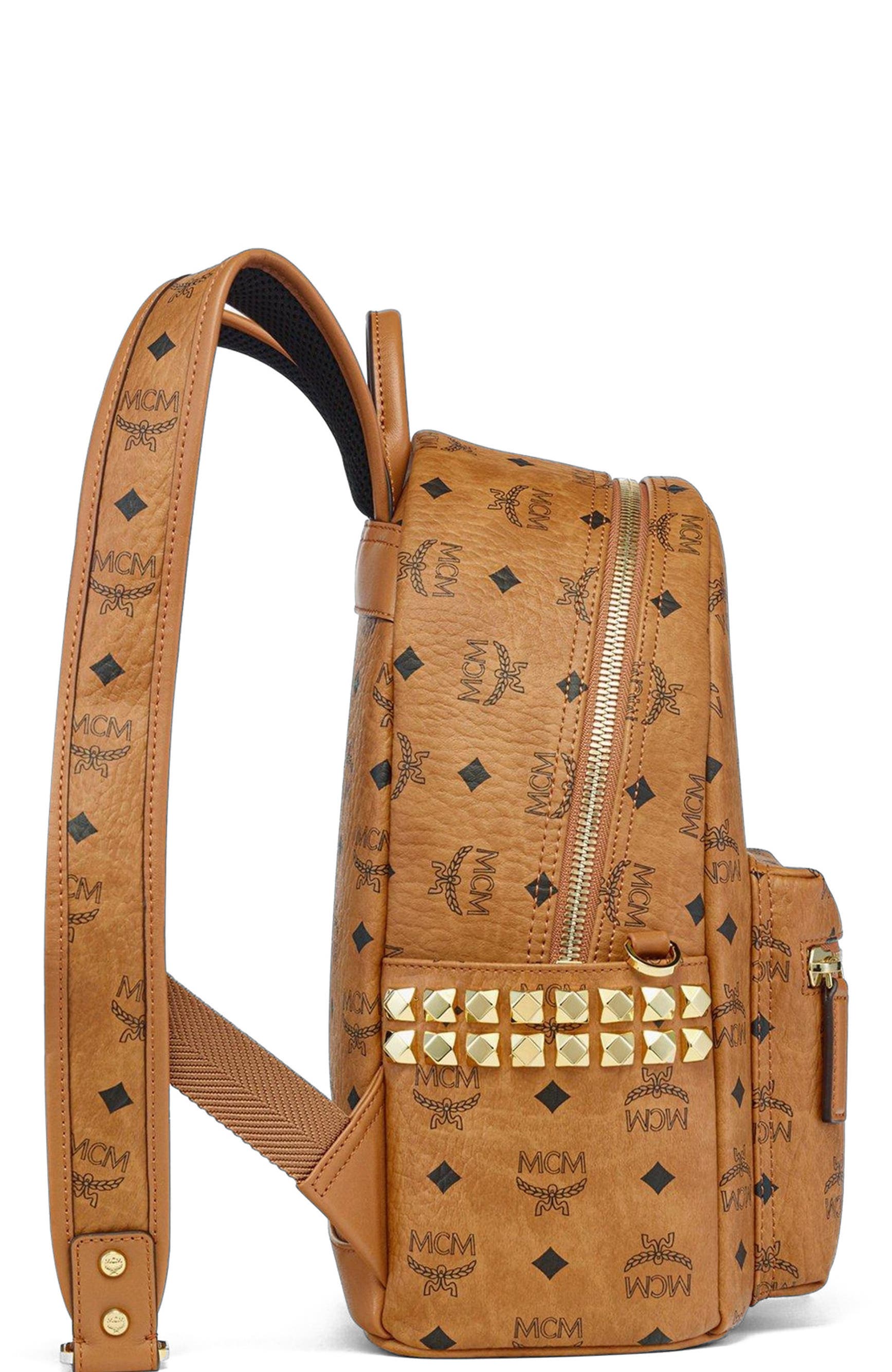 MCM Small Stark Backpack in Visetos, Alternate, color, 