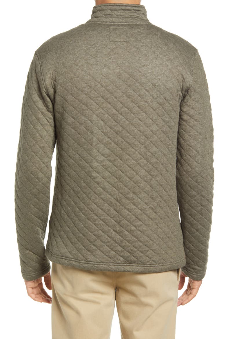 Men's Quilted Quarter Zip Pullover, Alternate, color, DARK OLIVE HEATHER