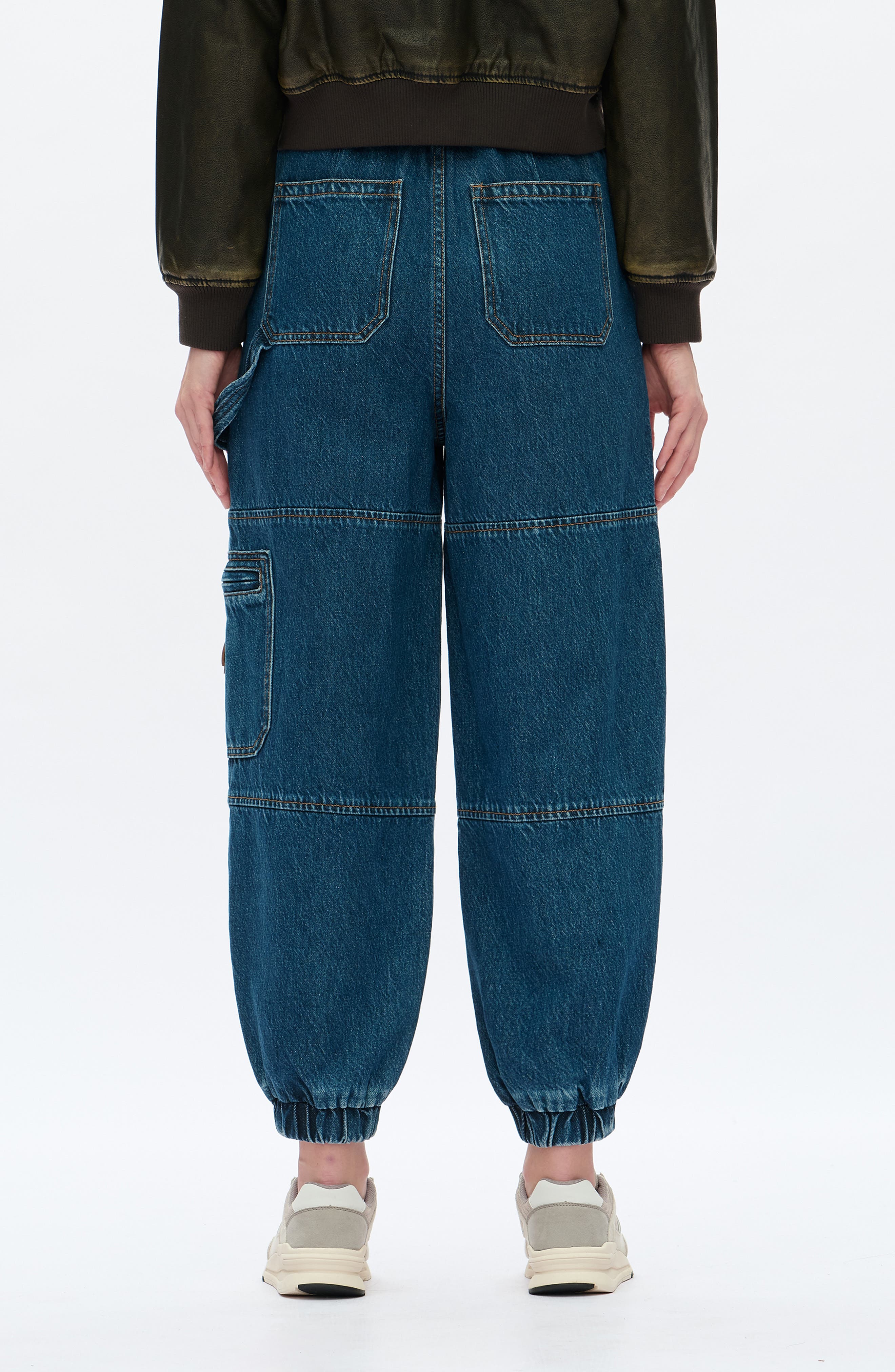 High Waist Denim Joggers - image 2