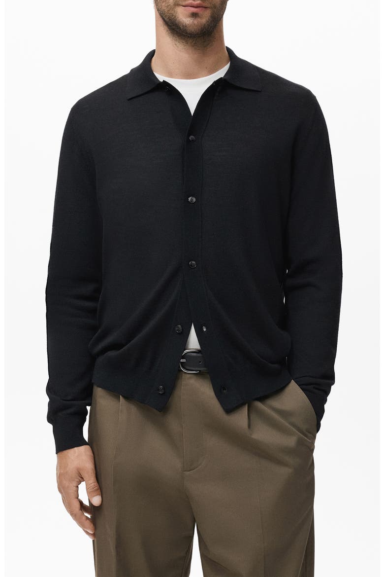 Wool Cardigan, Main, color, BLACK