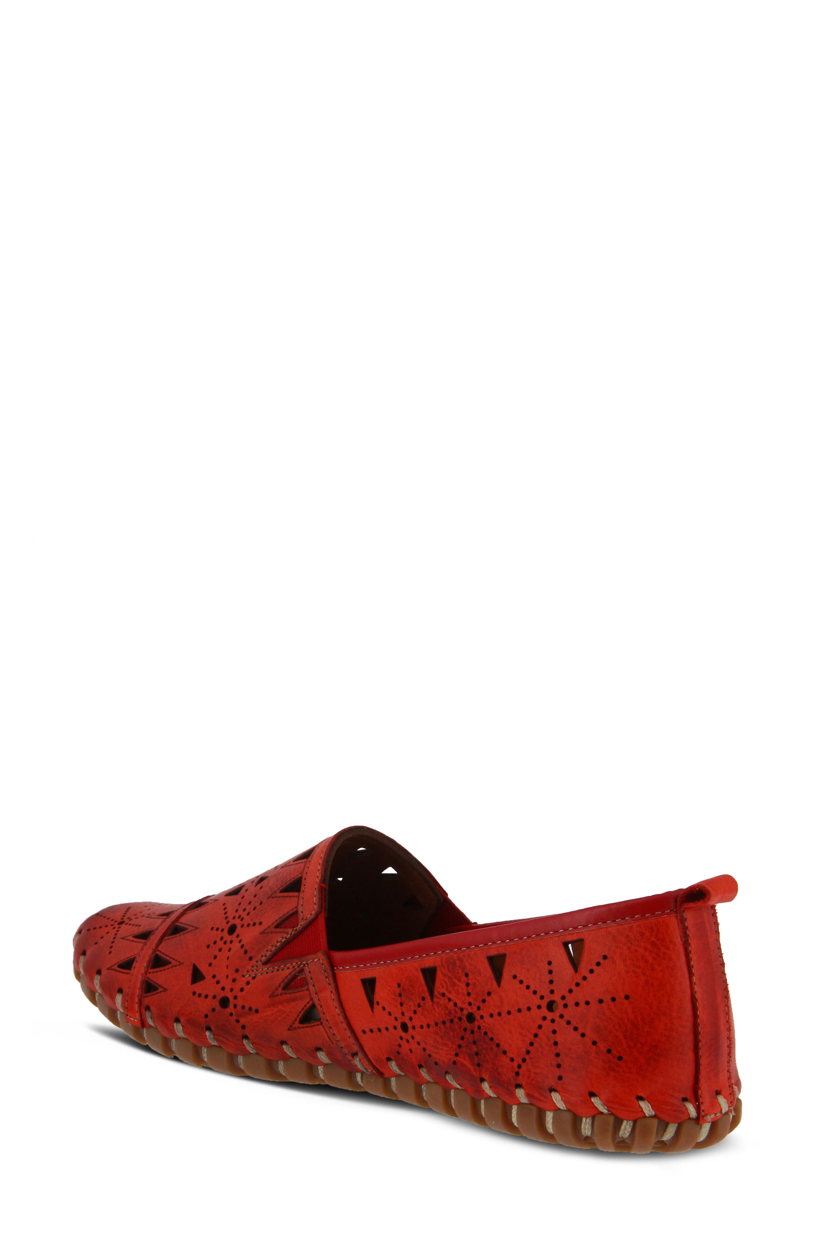 Fusaro Flat, Alternate, color, RED LEATHER