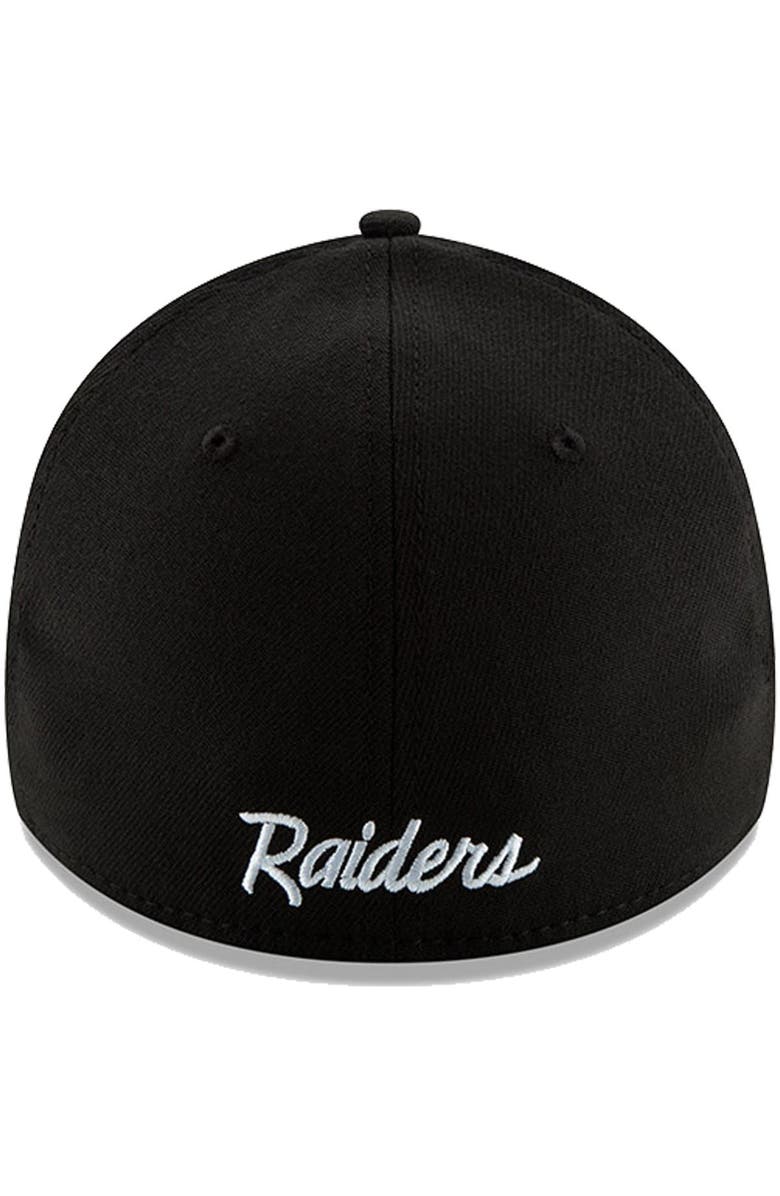 New Era Men's New Era Black Las Vegas Raiders Team Classic Throwback 39THIRTY Flex Hat, Alternate, color, Black