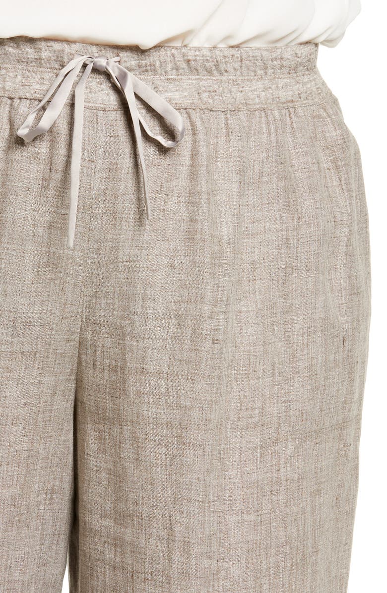 Lafayette 148 New York Riverside Wide Leg Crop Linen Pants, Alternate, color, 