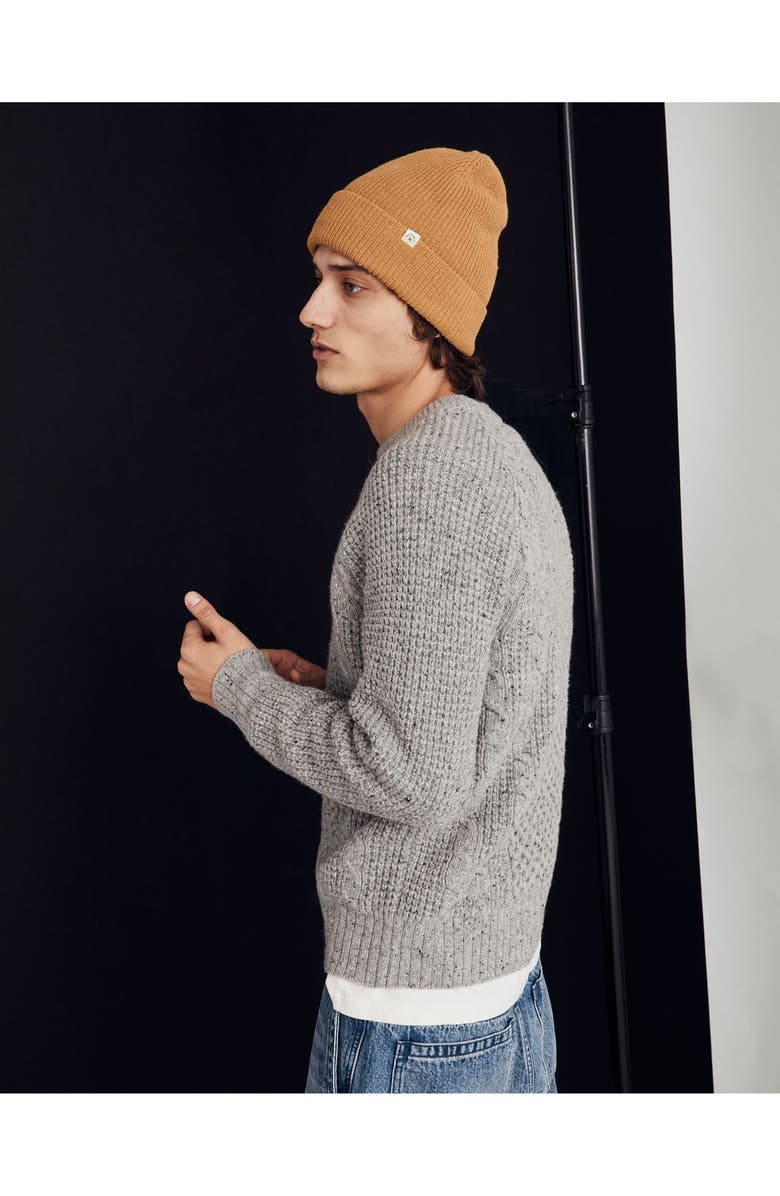 Madewell Cable Knit Fisherman's Sweater, Alternate, color, 