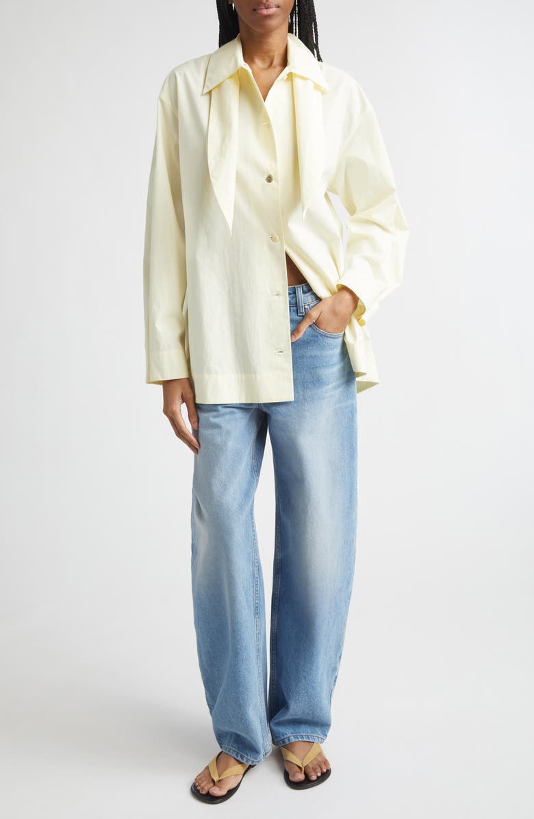 OSSOU Cove Cotton Poplin Button-Up Shirt, Alternate, color, Opal