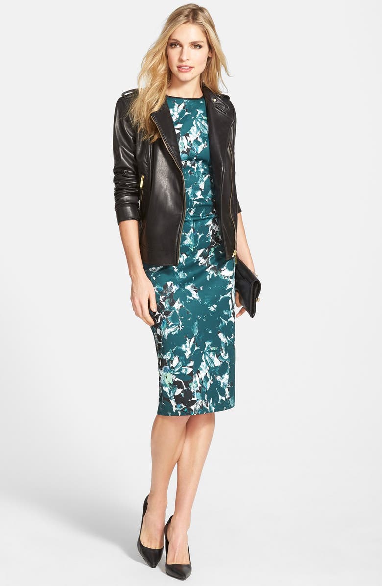 Maggy London 'Shadow Branch' Print Scuba Midi Dress, Alternate, color, 