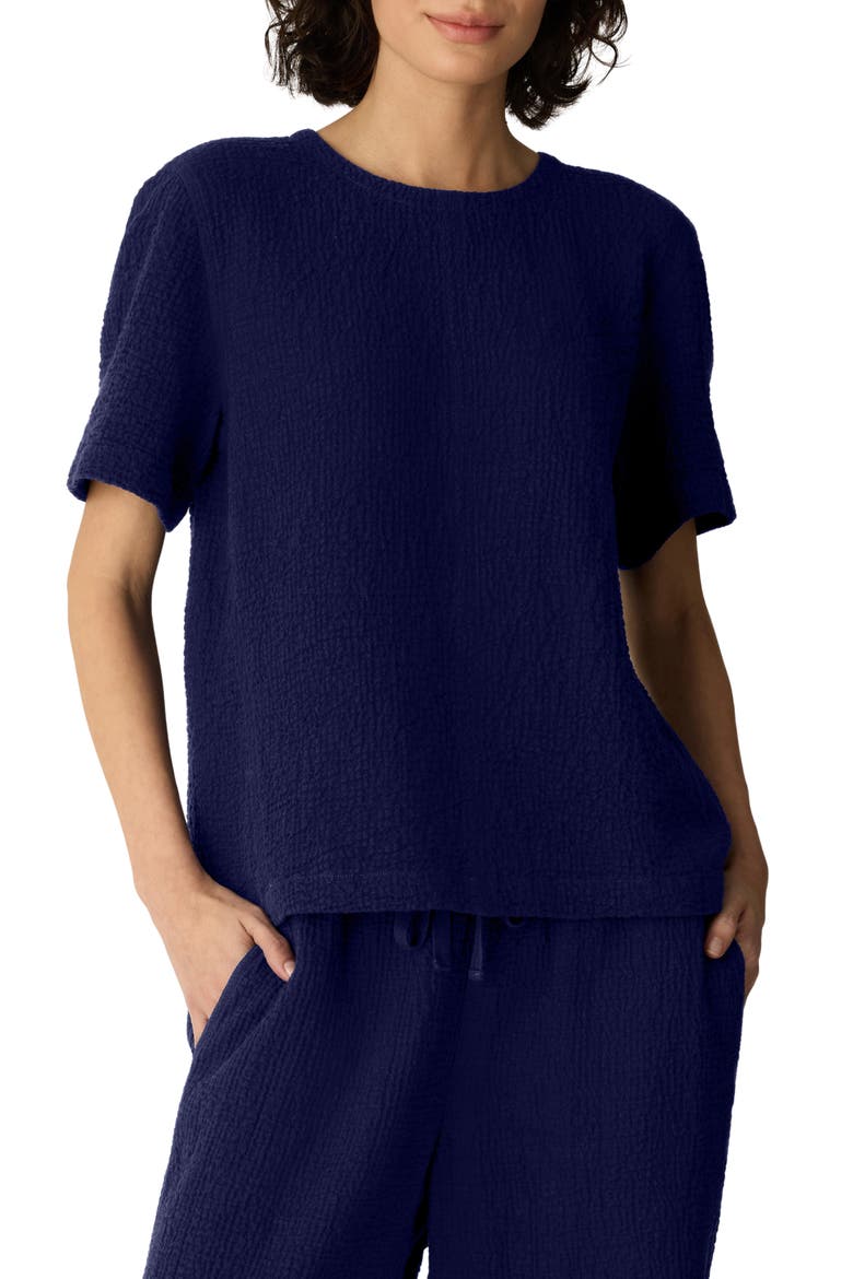Organic Cotton Blend Round Neck Top, Main, color, INFINITY