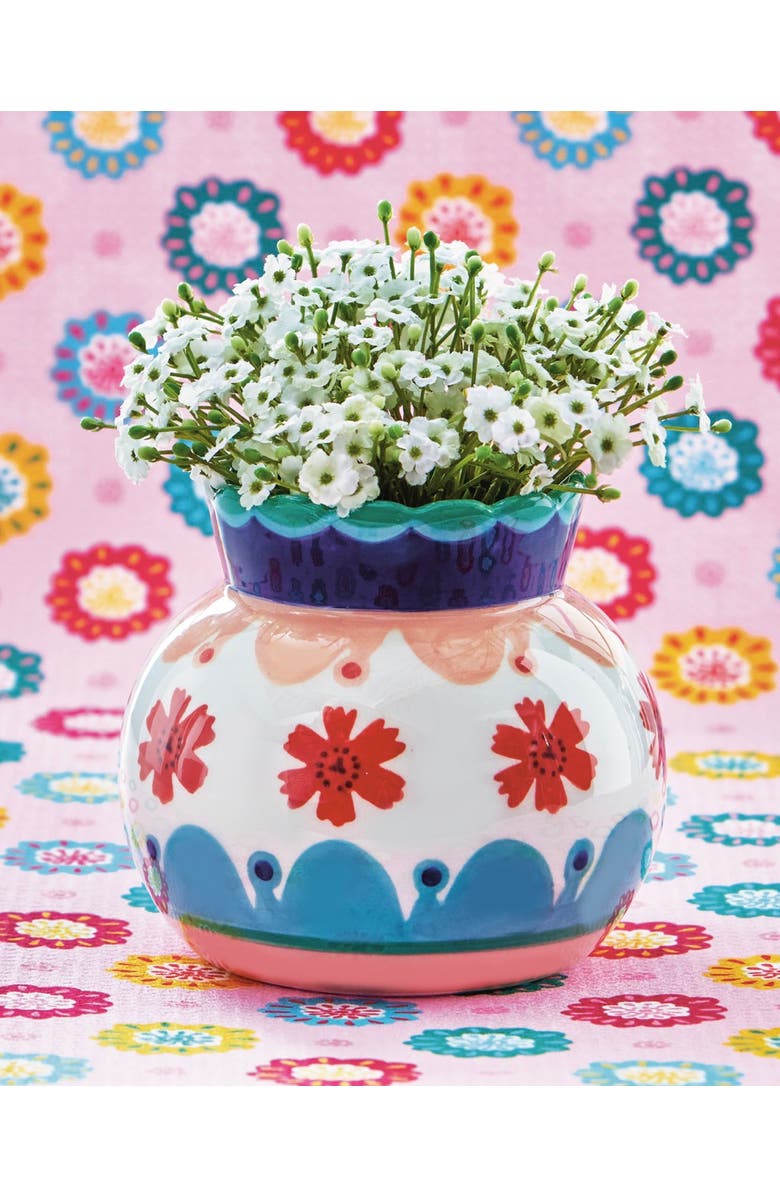 tag Eclectic Fun Squat Earthenware Vase Multi 5.06 x 5.06 x 5.65 in, Alternate, color, Multicolored