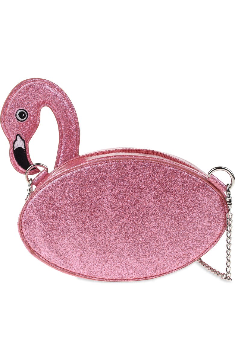 Capelli New York Flamingo Glitter Crossbody Bag, Alternate, color,